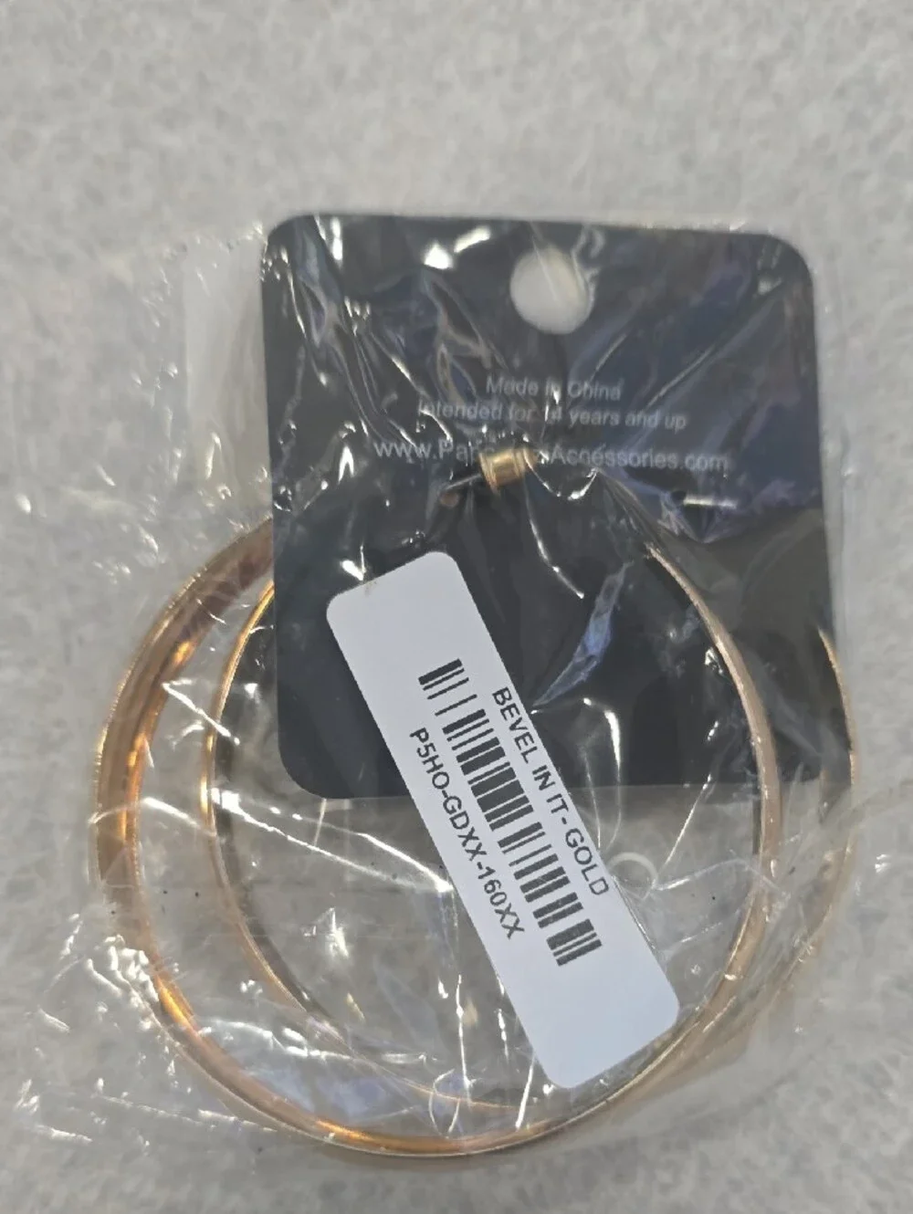 paparazzi Gold Hoop Earrings - Thin Beveled Hoops